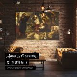 Dramatic Classical Battle with Figures and Angels canvas wall art in room setting 4