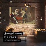 Men Playing Cards in a Tavern canvas wall art in room setting 4
