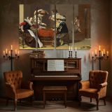Men Playing Cards in a Tavern canvas wall art in room setting 5