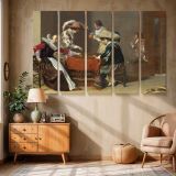 Men Playing Cards in a Tavern canvas wall art in room setting 6