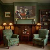 Men Playing Cards in a Tavern canvas wall art in room setting 7