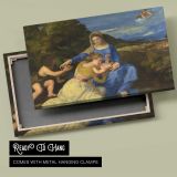 Madonna and Child in a Green Landscape canvas front and rear frame view