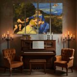 Madonna and Child in a Green Landscape canvas wall art in room setting 5