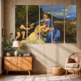 Madonna and Child in a Green Landscape canvas wall art in room setting 6