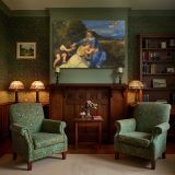 Madonna and Child in a Green Landscape canvas wall art in room setting 7