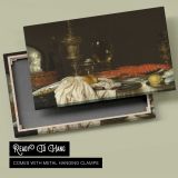 Lobster Lemon and Silverware Still Life canvas front and rear frame view