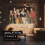 Family Gathered around a Table canvas wall art in room setting 4