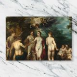 Mythological Figures beneath a Clouded Sky canvas artwork displayed on a marble background