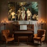 Mythological Figures beneath a Clouded Sky canvas wall art in room setting 5