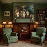 Mythological Figures beneath a Clouded Sky canvas wall art in room setting 7