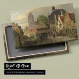 Dutch Canal Town with Brick Houses canvas front and rear frame view