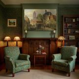 Dutch Canal Town with Brick Houses canvas wall art in room setting 7