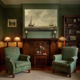 Sailing Vessels on a Quiet Sea canvas wall art in room setting 7
