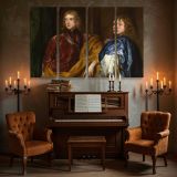 Two Young Noblemen in Silk Cloaks canvas wall art in room setting 5