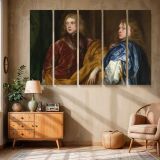 Two Young Noblemen in Silk Cloaks canvas wall art in room setting 6