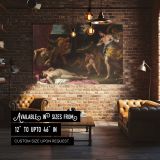 Classical Figures and Cherubs in a Garden canvas wall art in room setting 4