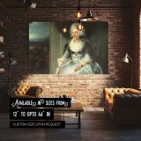 Seated Woman in a Pale Blue Dress canvas wall art in room setting 4