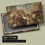 Classical Crowd in a Grand Palace canvas front and rear frame view