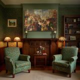 Classical Crowd in a Grand Palace canvas wall art in room setting 7