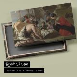 Adoration of the Shepherds in a Classical Setting canvas front and rear frame view