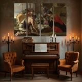 Adoration of the Shepherds in a Classical Setting canvas wall art in room setting 5
