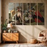 Adoration of the Shepherds in a Classical Setting canvas wall art in room setting 6