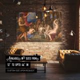 Classical Women beside a Stone Fountain canvas wall art in room setting 4
