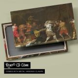 Armoured Figure and Musicians in a Banquet Hall canvas front and rear frame view
