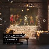 Armoured Figure and Musicians in a Banquet Hall canvas wall art in room setting 4
