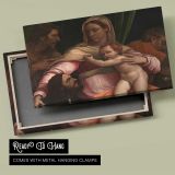 Holy Family with an Infant Child canvas front and rear frame view
