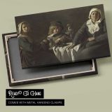 Women and a Child at a Simple Table canvas front and rear frame view