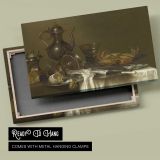 Silver Jug Lemon and Glass Still Life canvas front and rear frame view