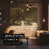 Silver Jug Lemon and Glass Still Life canvas wall art in room setting 4