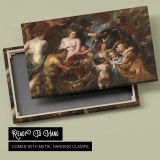 Mythological Feast with Figures and Cherubs canvas front and rear frame view