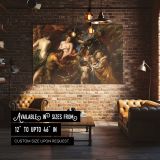 Mythological Feast with Figures and Cherubs canvas wall art in room setting 4