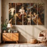 Mythological Feast with Figures and Cherubs canvas wall art in room setting 6