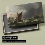 Sailing Ships beneath Dark Storm Clouds canvas front and rear frame view