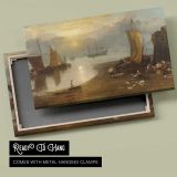 Mediterranean Harbour in Golden Light canvas front and rear frame view