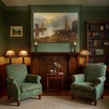 Mediterranean Harbour in Golden Light canvas wall art in room setting 7