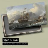 Tall Sailing Ship and Small Boats canvas front and rear frame view