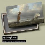 Sailing Boats on a Breezy Sea canvas front and rear frame view