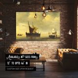 Fishing Boats in Warm Evening Light canvas wall art in room setting 4