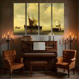 Fishing Boats in Warm Evening Light canvas wall art in room setting 5