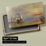 Steam Tug and Tall Ship at Sunset canvas front and rear frame view
