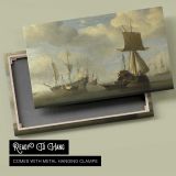 Tall Masted Boats in a Sheltered Harbour canvas front and rear frame view