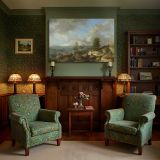 Coastal Dunes with Figures and Sailing Boats canvas wall art in room setting 7