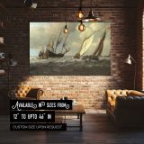 Sailing Fleet on a Choppy Sea canvas wall art in room setting 4
