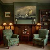 Sailing Boat Riding Rough Waves canvas wall art in room setting 7