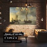 Sailing Vessels at Low Tide canvas wall art in room setting 4