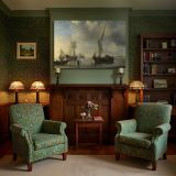 Sailing Vessels at Low Tide canvas wall art in room setting 7